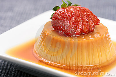 Flan Dessert Made With Prime Fresh Berries And Organic Milk