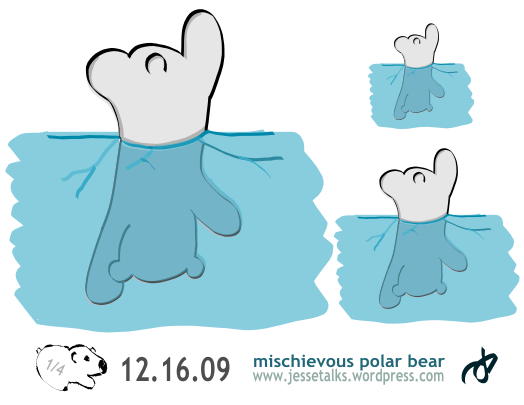 Mischievous Polar Bear  Thin Ice    1 4   Clipart   Vector