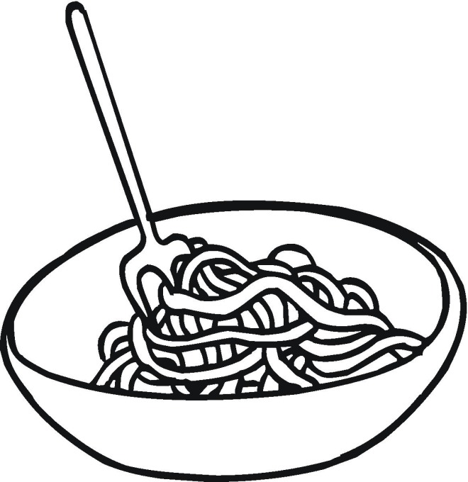 Pasta Spaghetti Colouring Pages