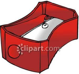 Red Pencil Sharpener Royalty Free Clipart Picture