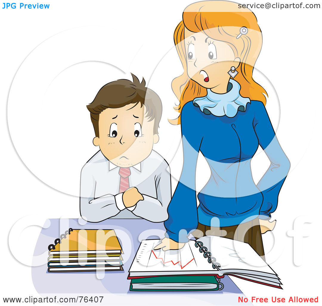 Royalty Free  Rf  Clipart Illustration Of A Female Boss Yelling And