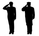Soldier Officer Captain Policeman Sailor Or Firefighter Saluting