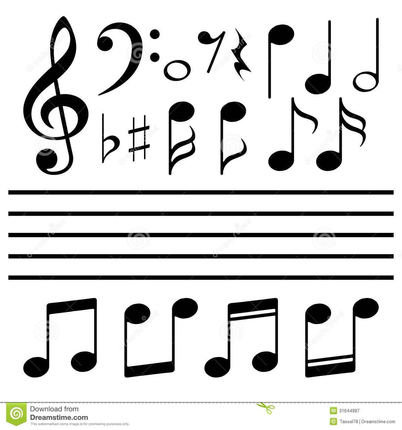 Vector Icons Set Music Note Royalty Free Stock Photography   Image    