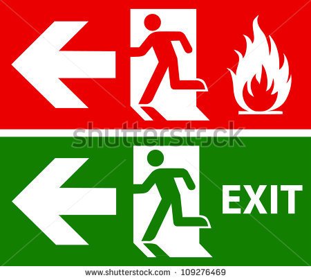 Vector Images Illustrations And Cliparts  Emergency Fire Exit Door