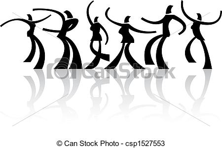 Vectors Of Dancing People   Vector Illustration Of Dancing People