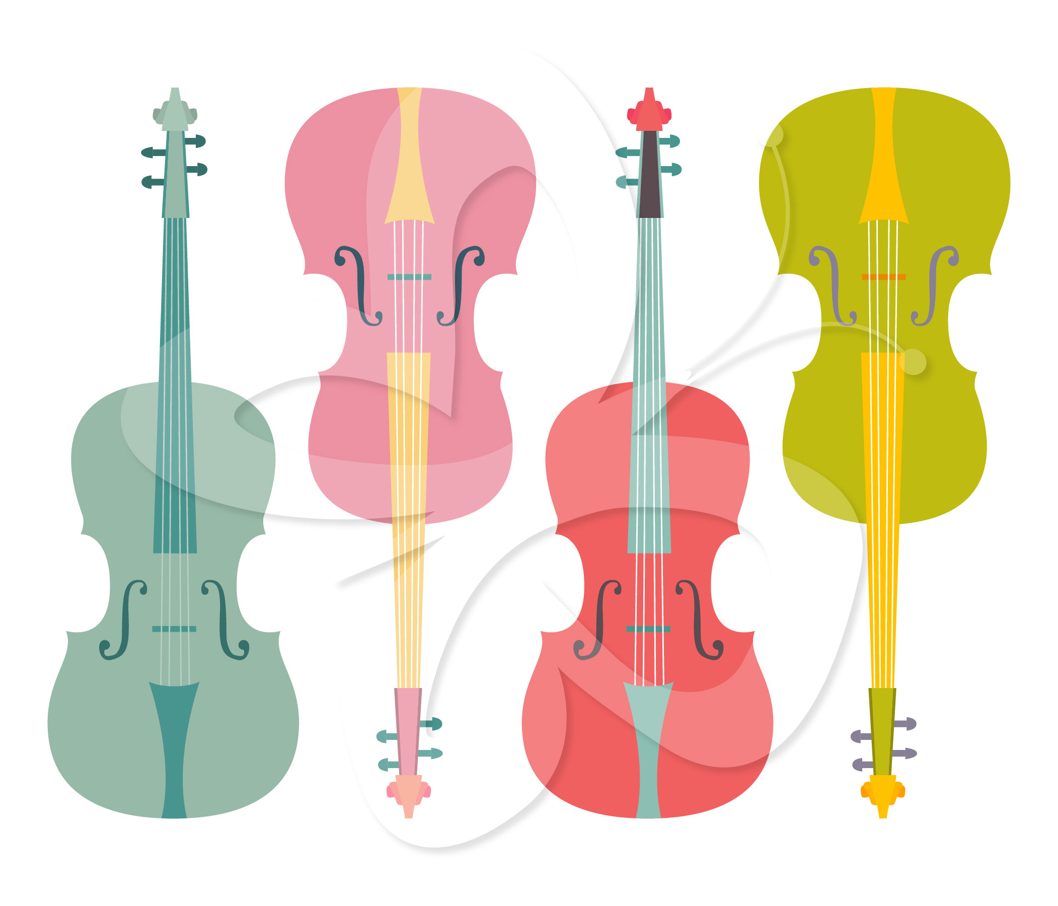 Violin Player Clipart Set 02