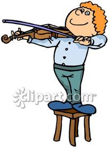 Young Boy Playing The Violin   Royalty Free Clipart Picture