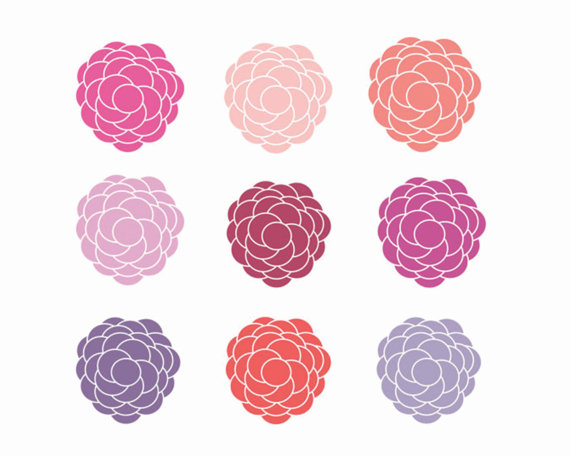 60  Off Sale Pretty Flower Clipart Digital Download Images Commercial    