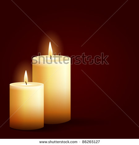 Burning Candles On A Dark Background In A Vector Clip Art Illustration