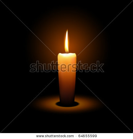 Candle On A Dark Brown Background In A Vector Clip Art Illustration