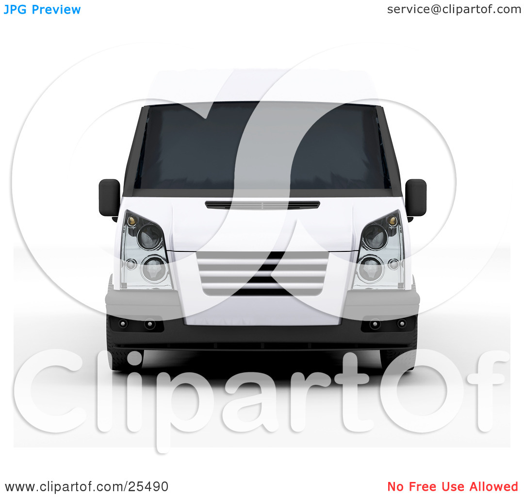 Clipart Illustration Of A Front View Of A White Delivery Van By Kj