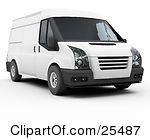 Clipart Illustration Of The Front Of A White Delivery Van