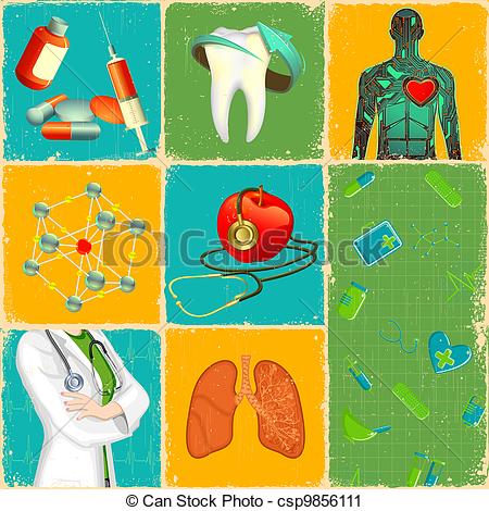 Clipart Of Medical Collage   Illustration Of Medical Concept Collage