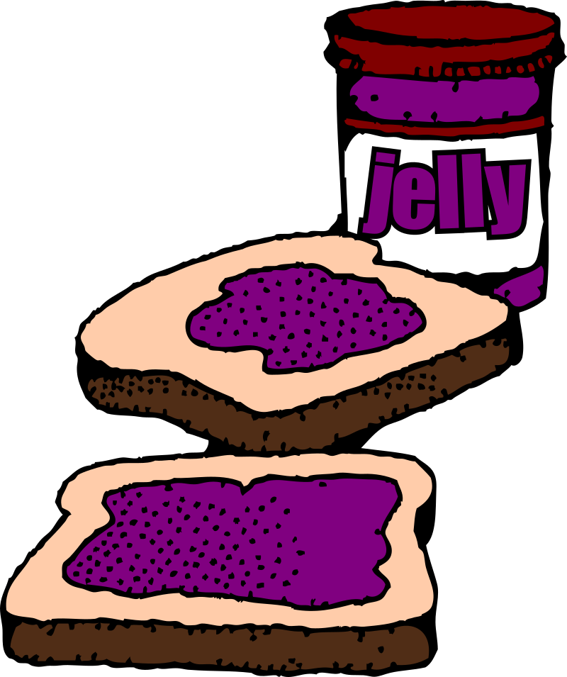 Colorized Peanut Butter And Jelly Sandwich