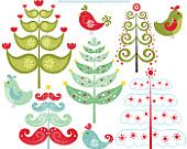 Cute Digital Clipart   Commercial Use Ok   Christmas Tree Clipart