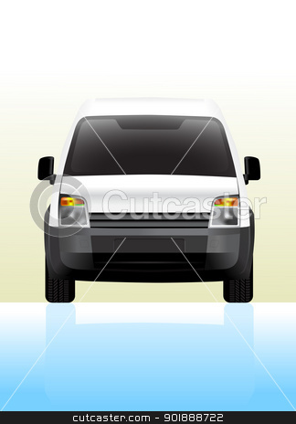 Delivery Van Small Front View Stock Vector Clipart Delivery Van Small