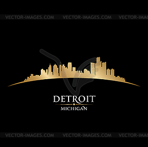 Detroit Michigan City Skyline Silhouette Black   Vector Clipart