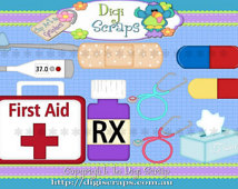 First Aid 2 Clip Art Set   Clipart Scrapbooking Set Digital Download