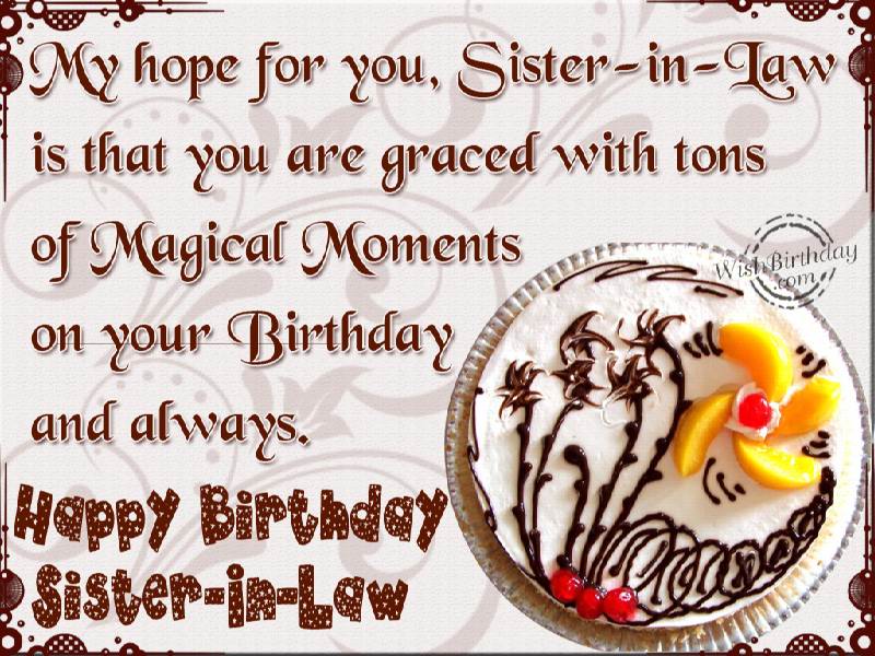 Happy Birthday My Dear Sister In Law