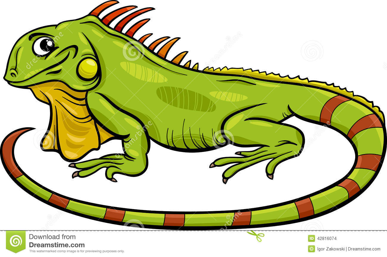 Iguana Clipart Iguana Animal Cartoon Illustration Funny Lizard Reptile