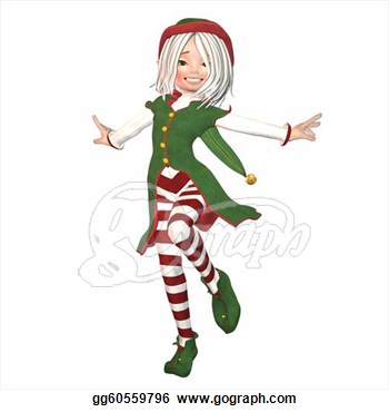 Illustration   Dancing Christmas Elf  Clipart Gg60559796   Gograph