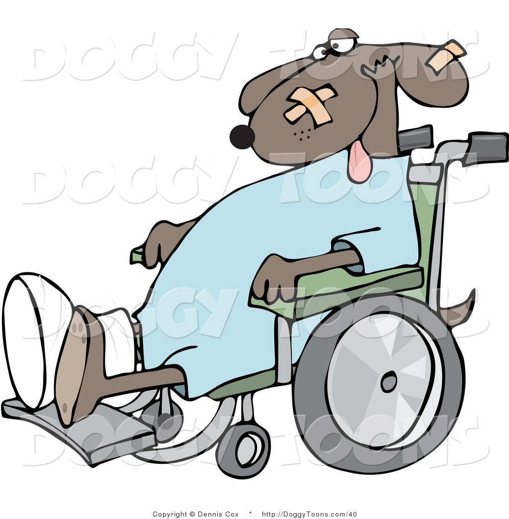Larger Preview  Doggy Clipart Of A Beat Up Dog With A Cast And