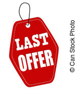 Last Offer Red Leather Label Or Price Tag Vector Clip Art