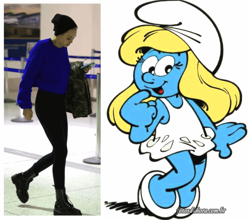 Miley Cyrus The Other Blue Smurfette Made Her Way Through Lax Last