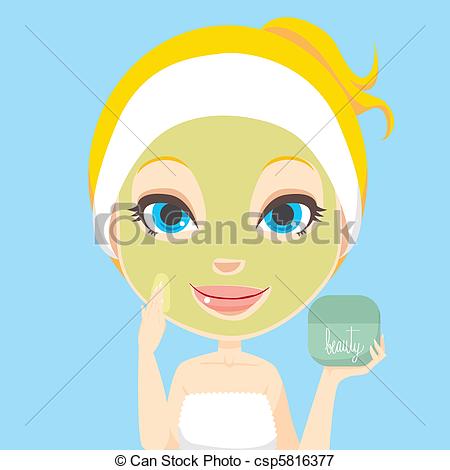 Of Facial Skin Care   Blonde Woman Applying Facial Beauty Skin