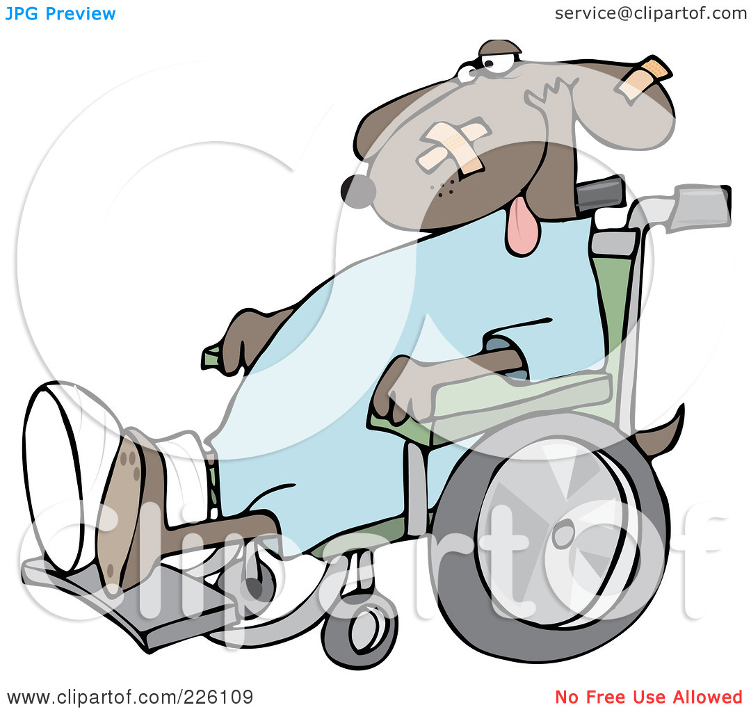 Royalty Free  Rf  Clipart Illustration Of A Dog With A Cast And