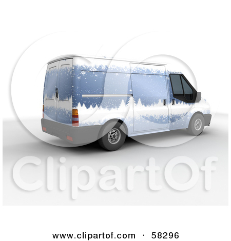 Santas Blue 3d Delivery Van With A Snowy Winter Paint Job By Kj