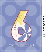Sixth Birthday Clipart And Illustrations