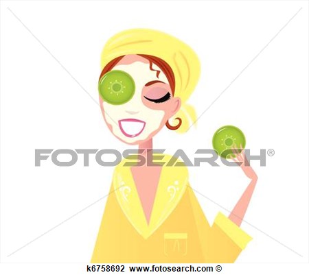Skin Care  Girl Having Spa Facial Mask Isolated On White View Large