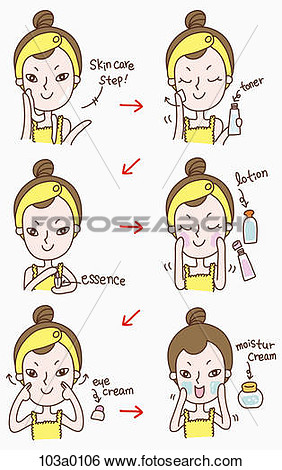 Stock Illustration   The Skin Care Step For Lady  Fotosearch   Search