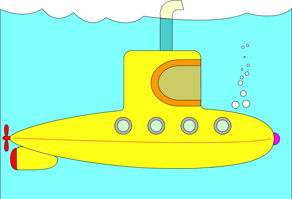 Submarine   Free Stock Photo   Illustration Of A Yellow Submarine