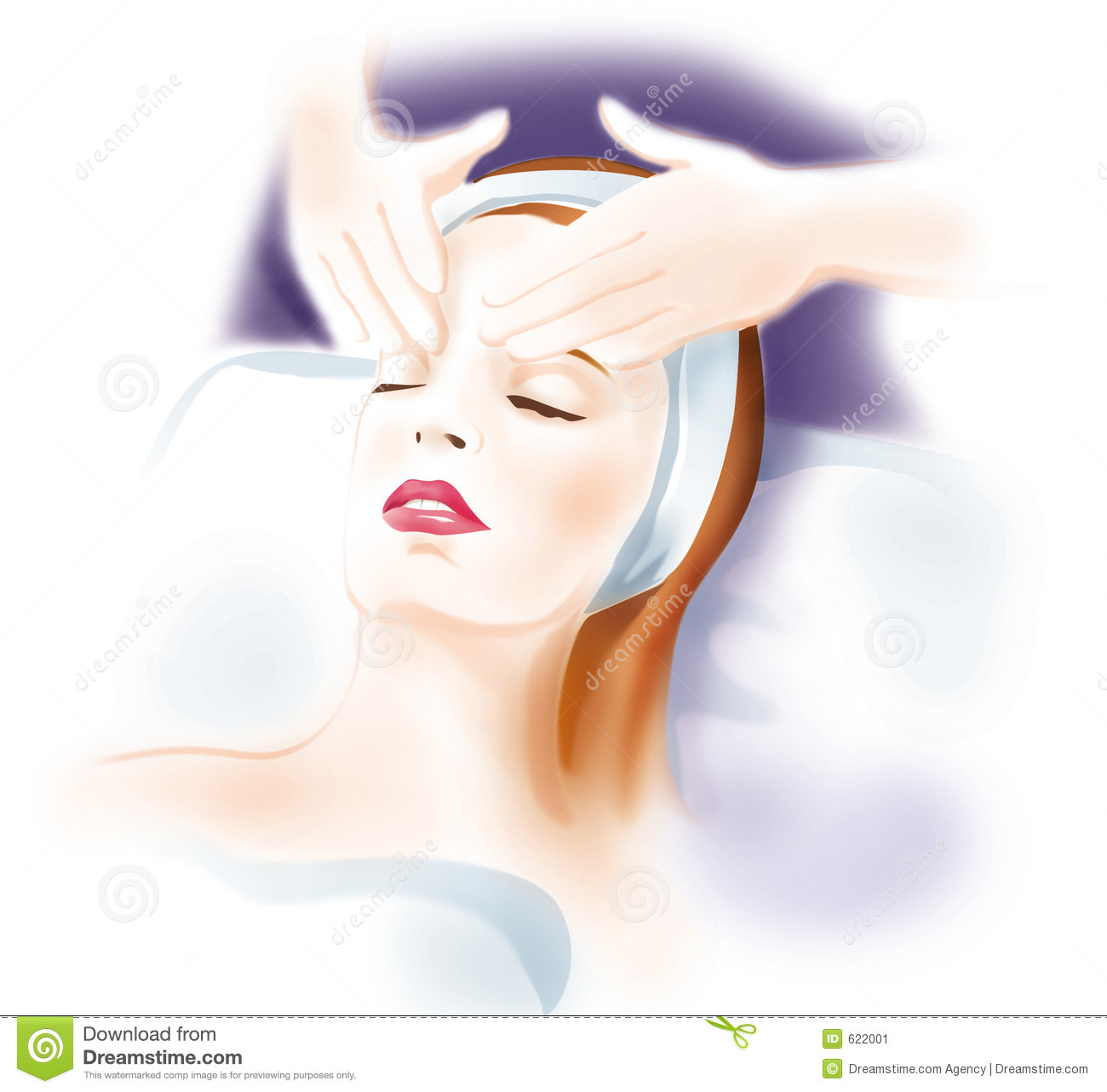 Woman S Face Massage   Skin Care  Computer Generated Illustration
