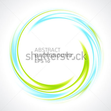 Abstract Light Blue And Green Swirl Circle Bright Vector Illustration