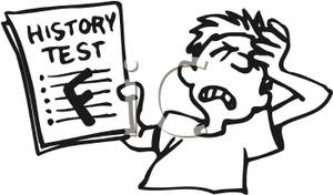 And White Boy Failing History Exam   Royalty Free Clipart Picture