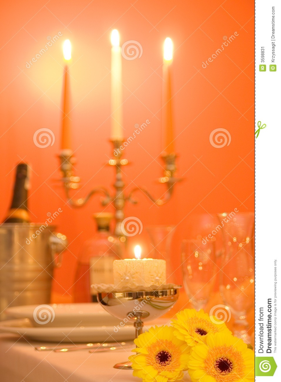 Candlelight Dinner Stock Image   Image  3598831