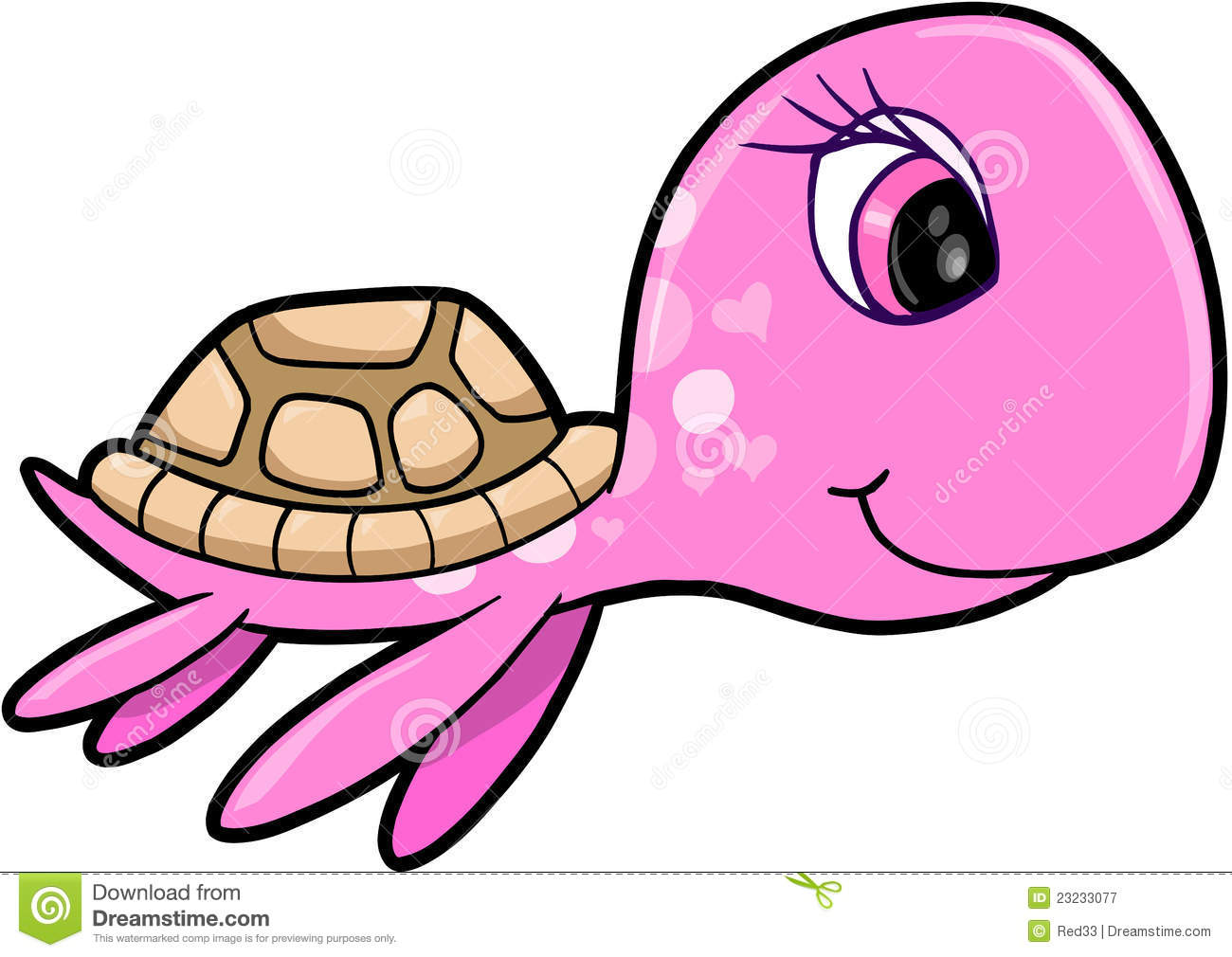 Cartoon Baby Sea Turtle Girl Summer Sea Turtle Animal