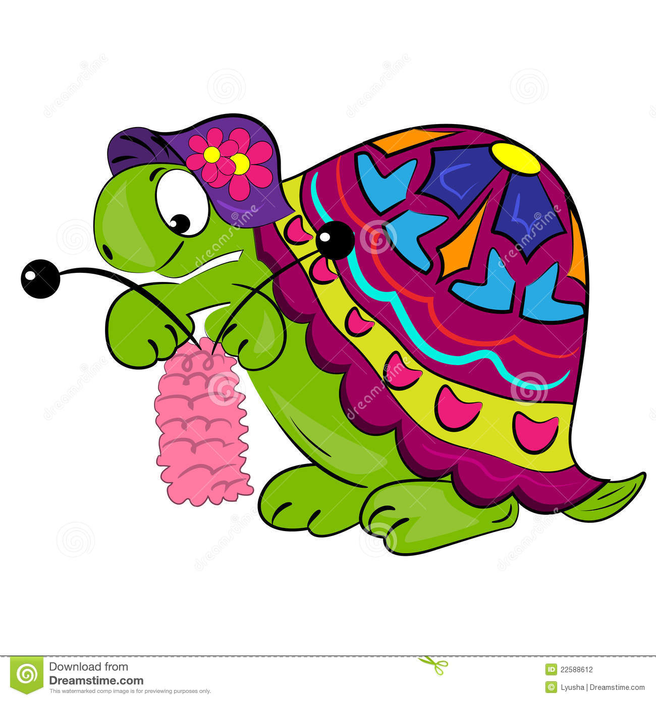 Cartoon Turtle Knitting  Animal Illustration Stock Photography   Image
