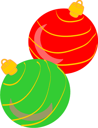 Christmas Tree Ornaments Clip Art Red Green Ball Decorations Graphic