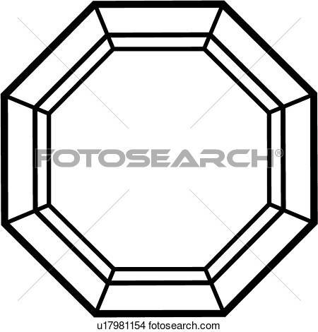 Clipart    Blank Fancy Frame Geometric Mandala Octagon Ornament