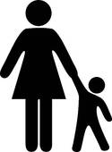 Clipart Of A Single Mother And Her Child Kle0001   Search Clip Art    