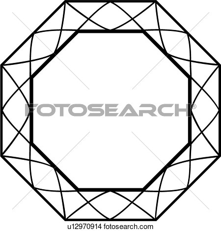 Clipart Of  Abstract Blank Fancy Frame Border Geometric Mandala
