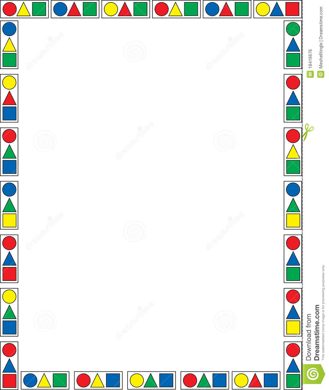 Colorful Geometric Shapes Forming Decorative Border With Copy Space