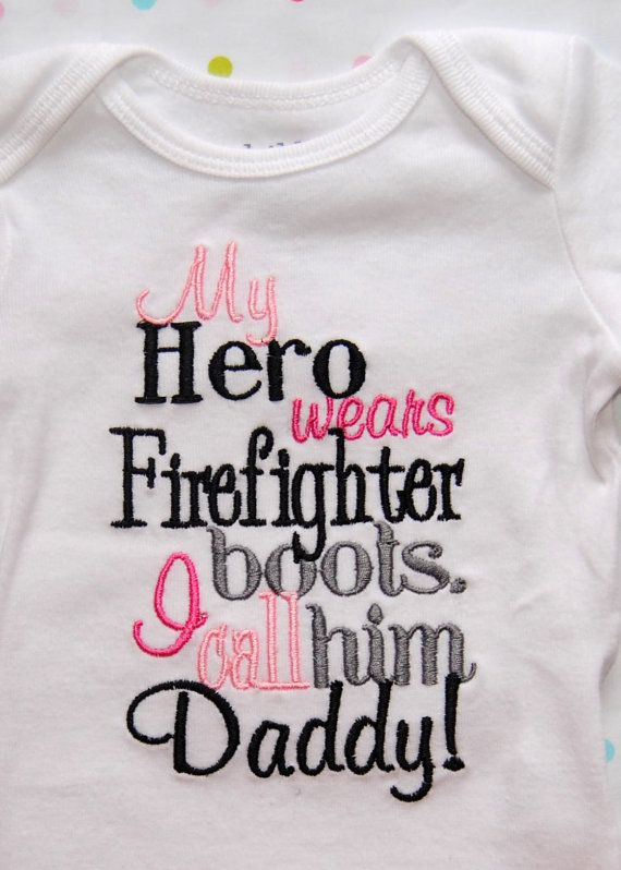 Daddy Firefighters Onesies Heroes Wear Embroidered Shirts Daddy
