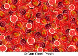 Different Types Of Fruit And Vegetables As Background Red Stock    