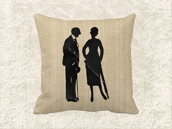 Digital People Silhouette Clipart   Antique Man   Woman Courting