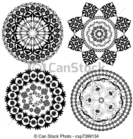 Eps Vector Of Round Oriental Pattern Csp7399134   Search Clip Art    